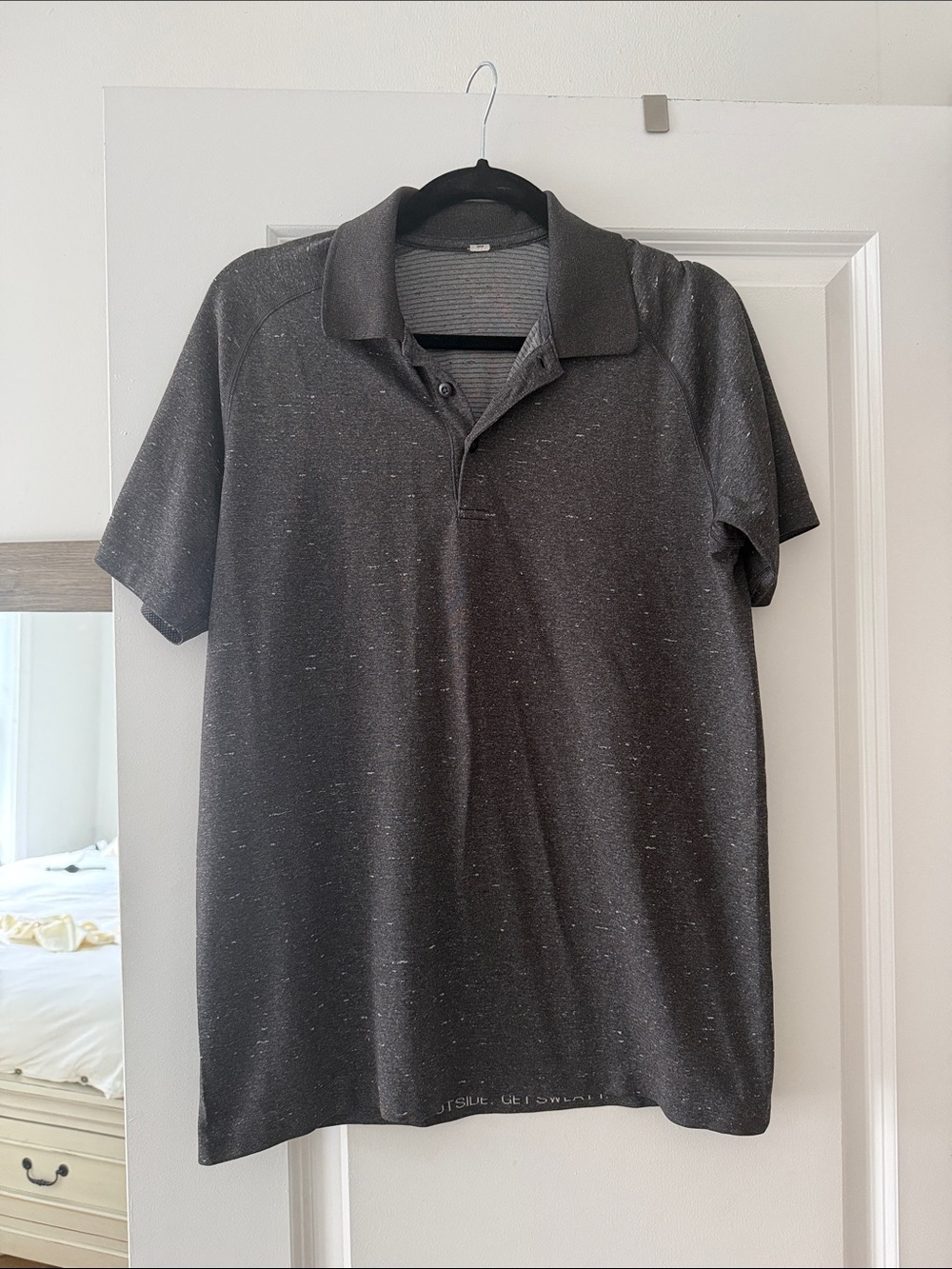 Lululemon Men's Heather Speckled Charcoal Polo Shirt